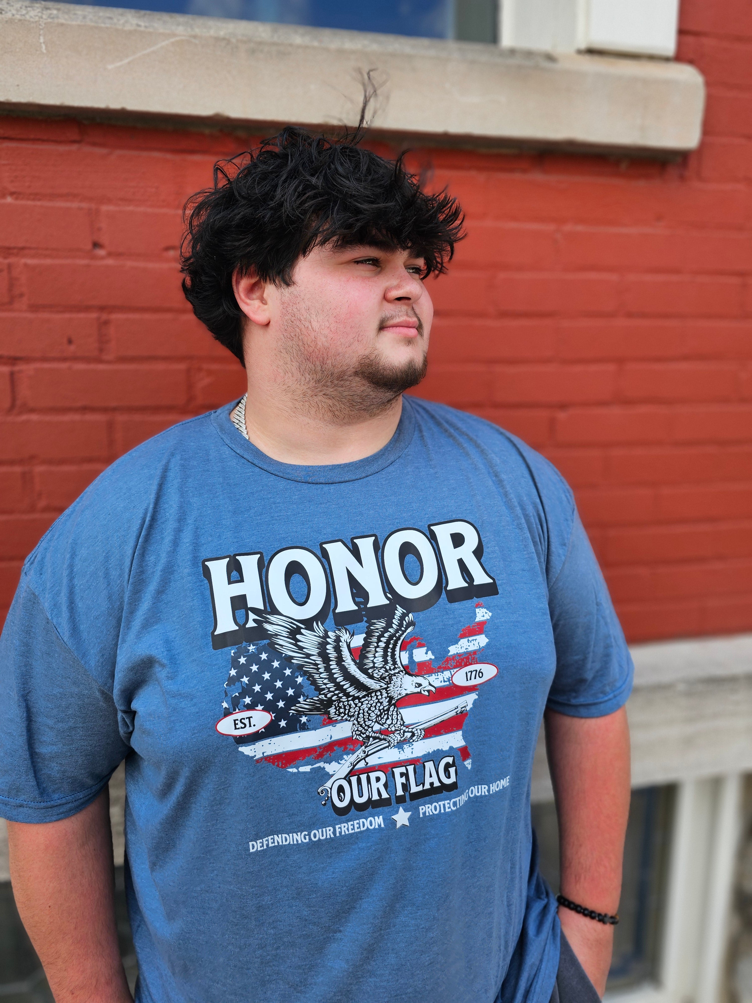 Honor Our Flag - Steel Blue Tee