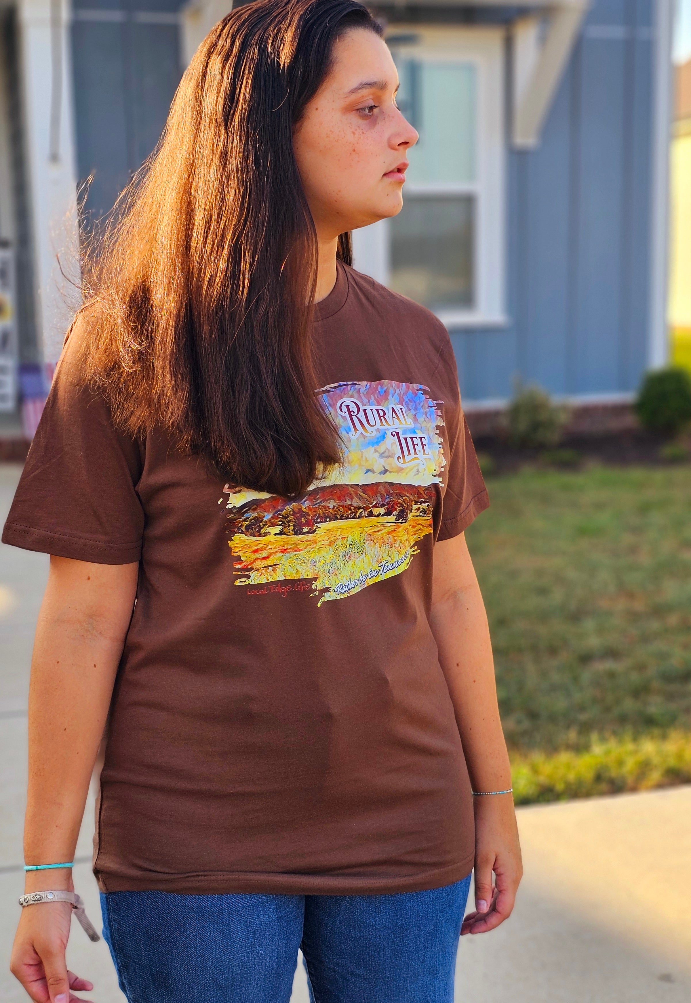 Rural Life - Brown Short Sleeve Tee