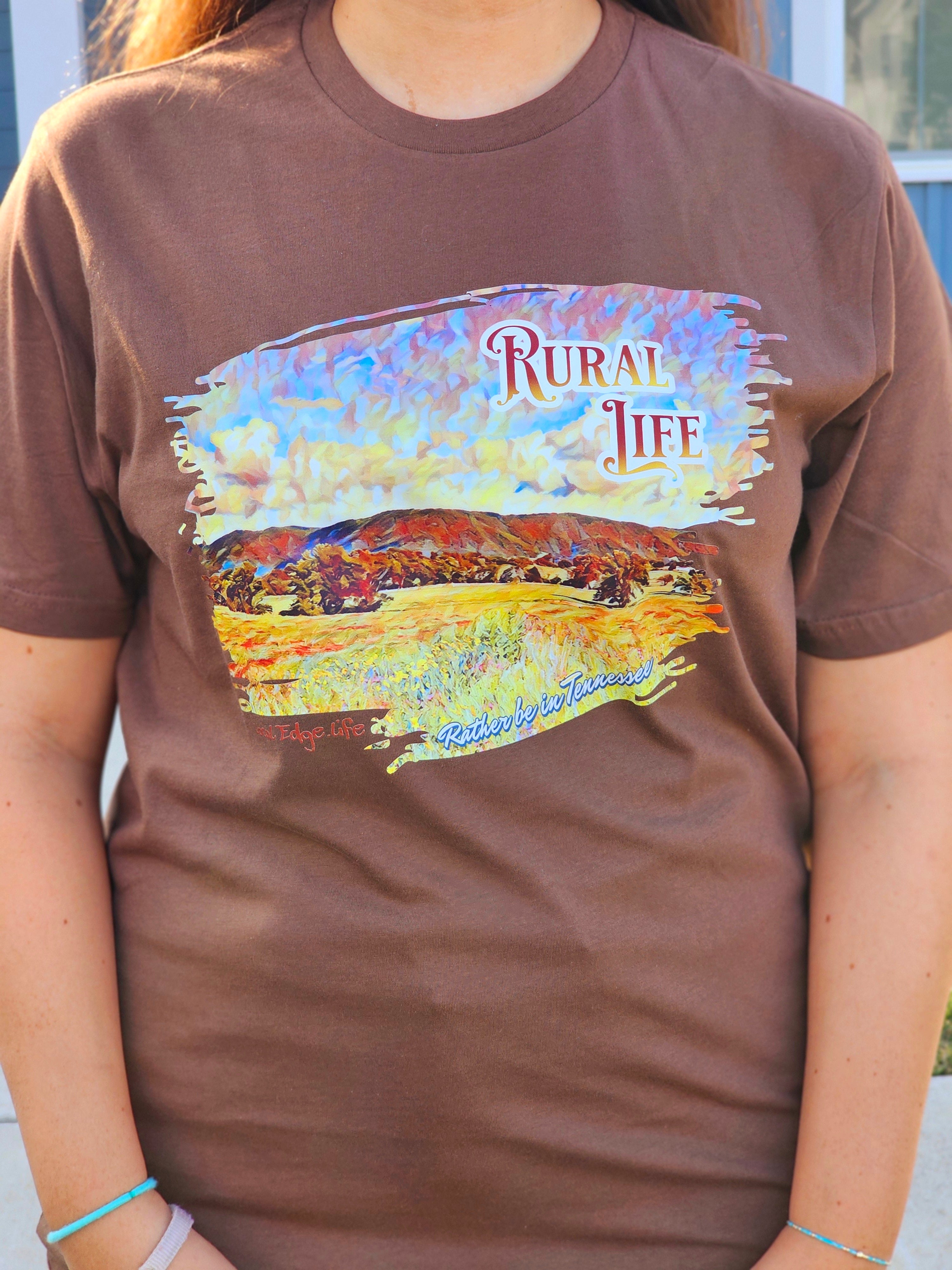 Rural Life - Brown Short Sleeve Tee