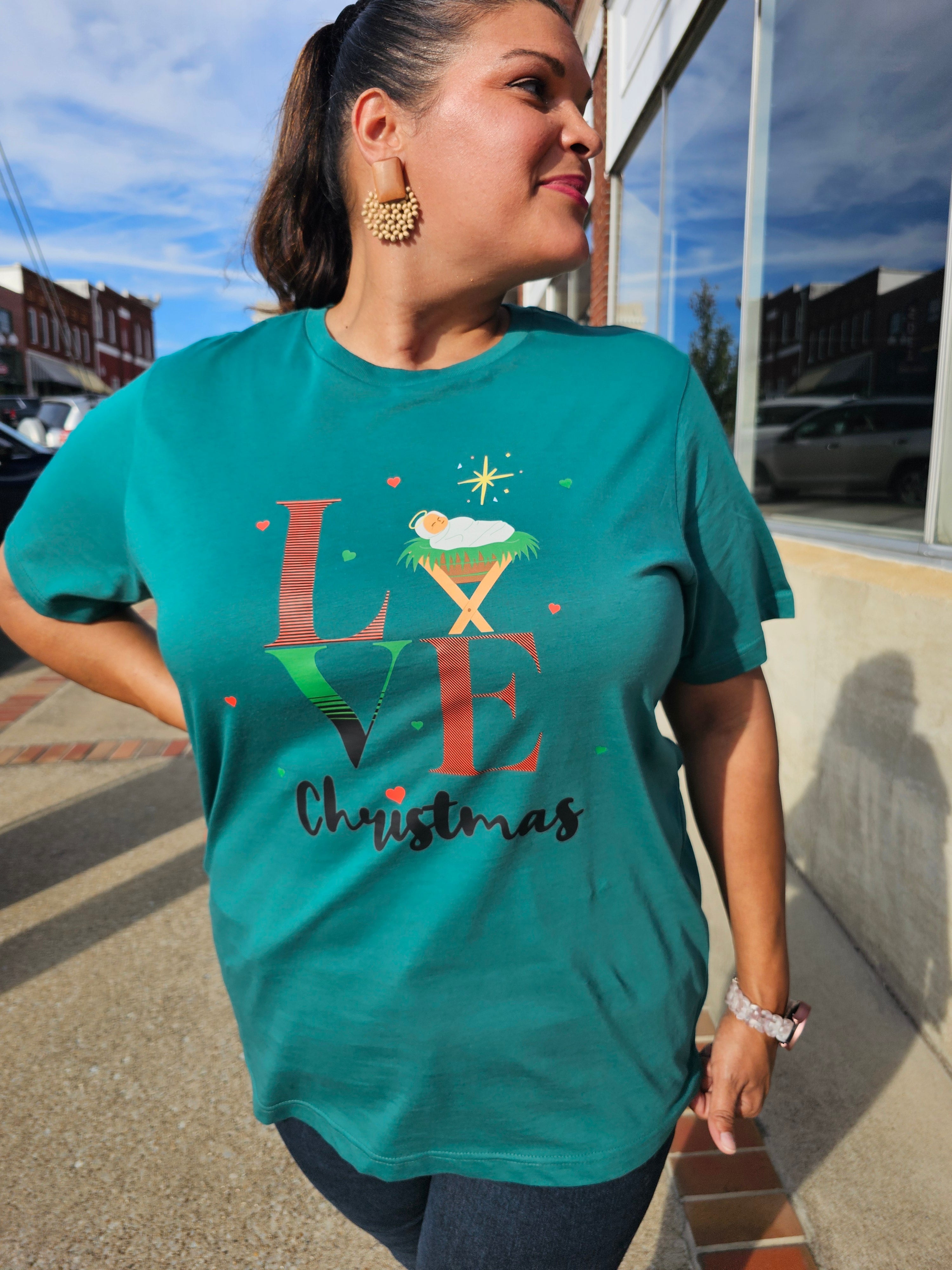 Love Christmas - Teal Tee