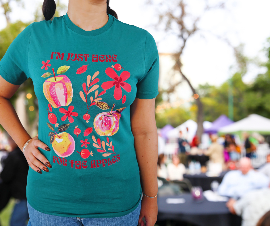 I'm Just Here for the Apples - Teal Tee