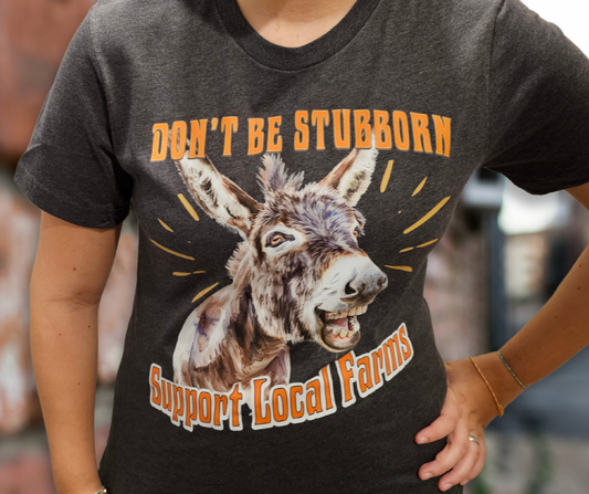 Stubborn Mule - Dark Heather Grey Tee