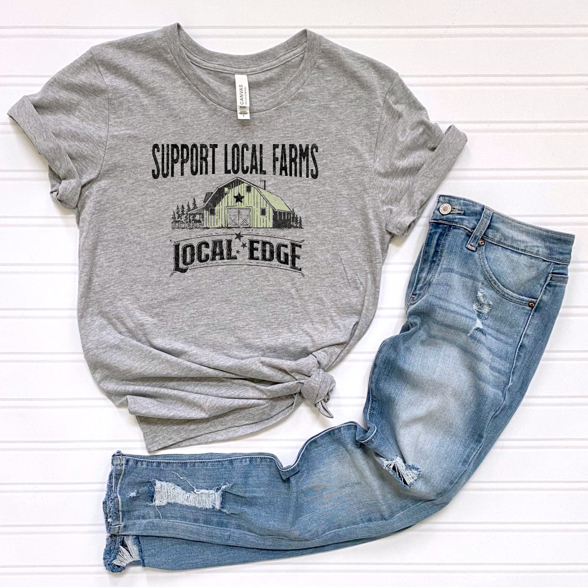 Support Local Farms -Heather Grey Tee