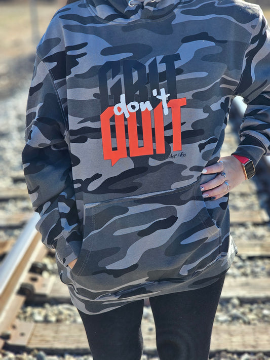 Grit Don't Quit - Premium Camo Hoodie