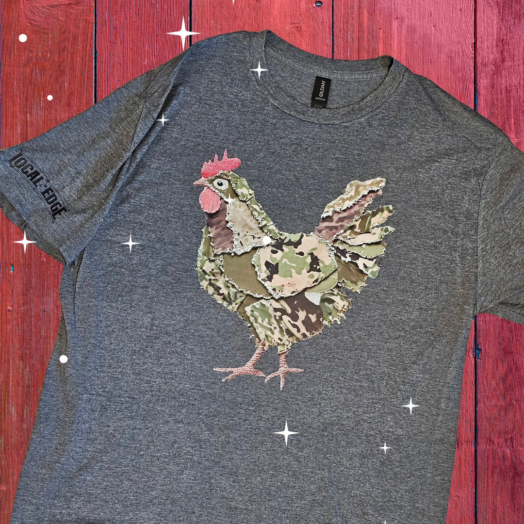 Camo Chicken - Heather Gray Tee