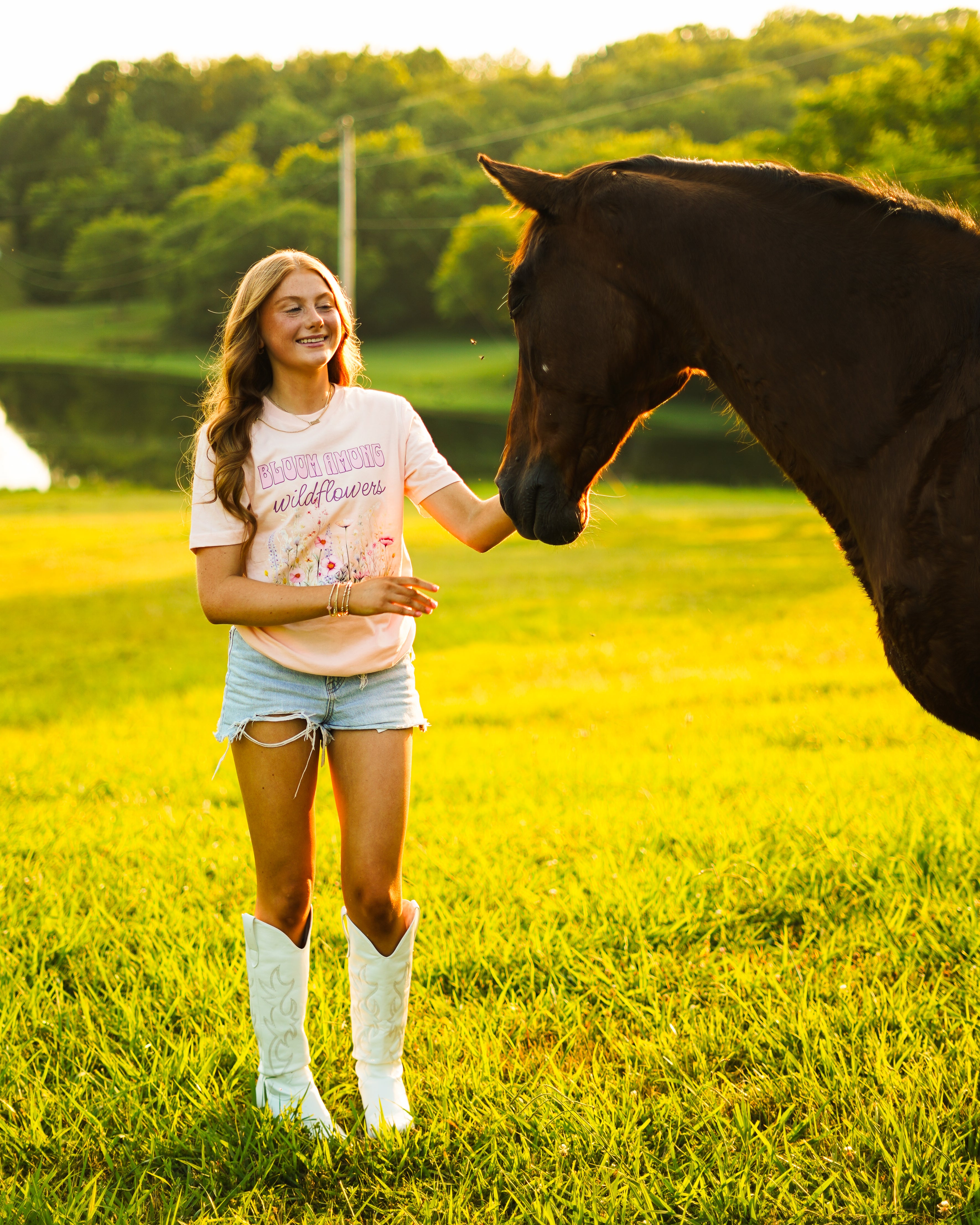 Bloom Among Wildflowers - Pale Pink Tee