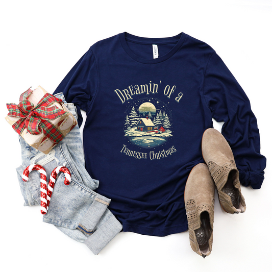 Dreamin' of a Tennessee Christmas - Navy Long Sleeve