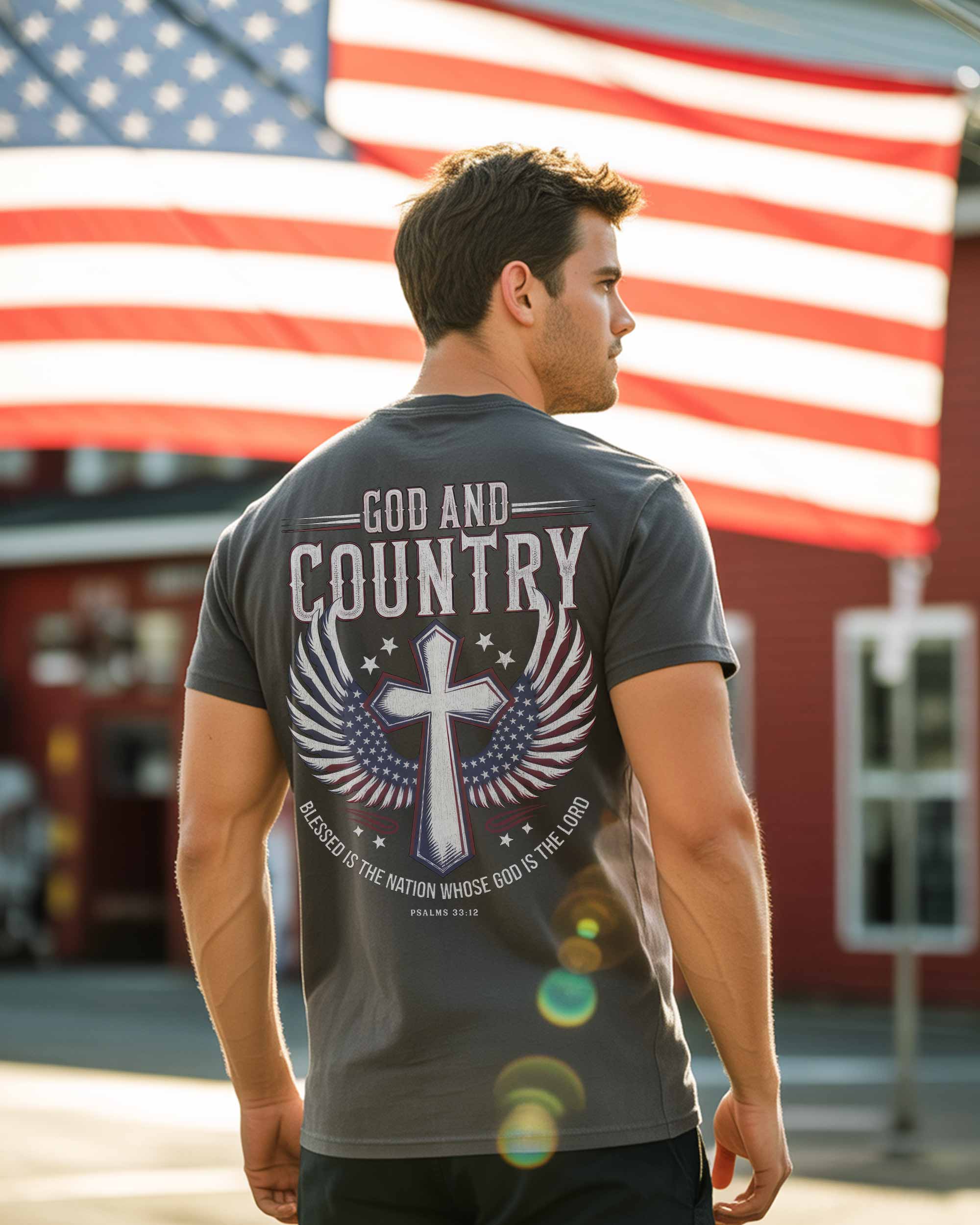 God and Country - Charcoal Tee