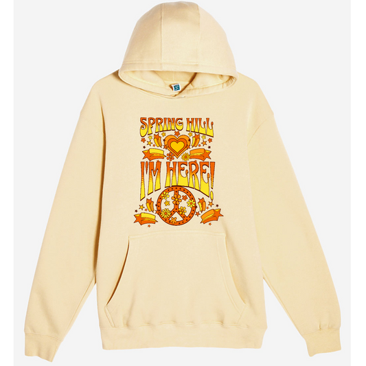 Peace Sign Orange & Yellow Edition: Spring Hill I'm Here - Pina Colada Hoodie