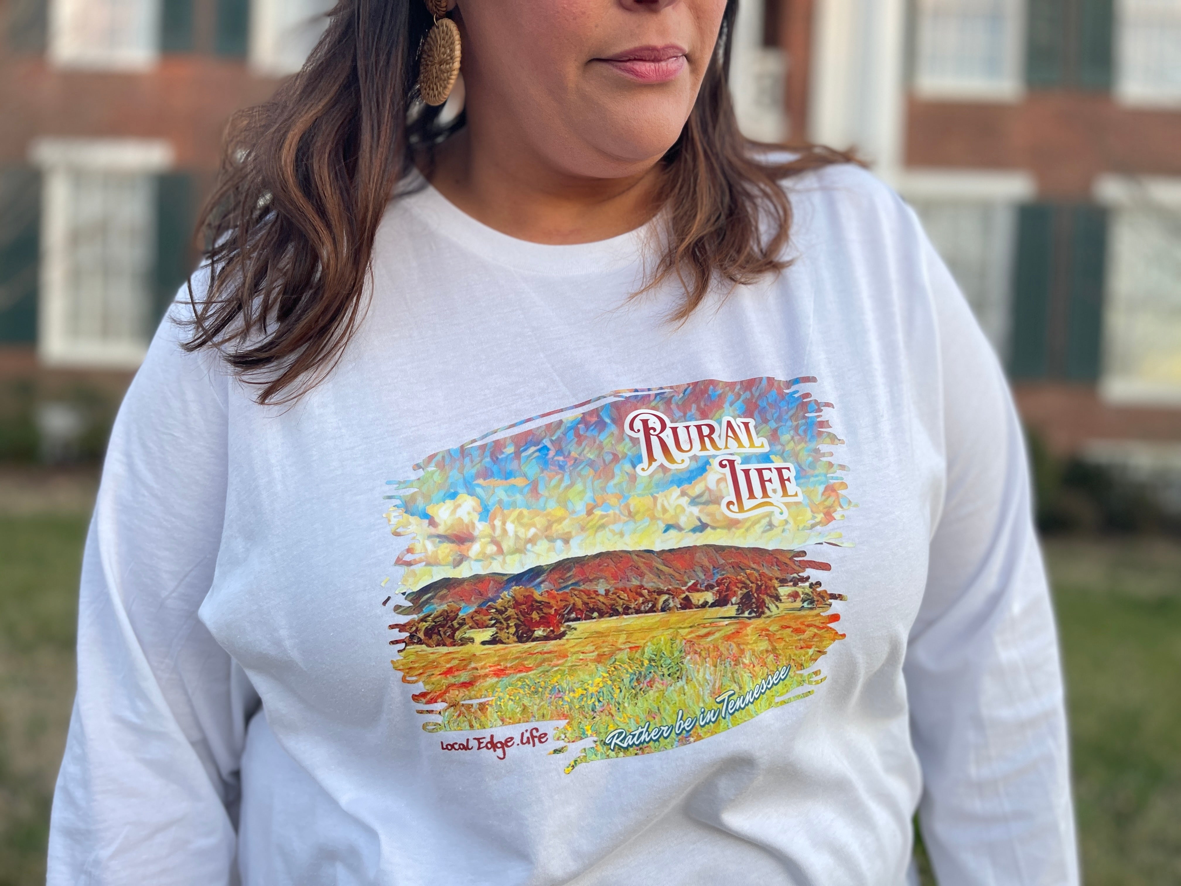 Rural Life - White Long Sleeve Tee
