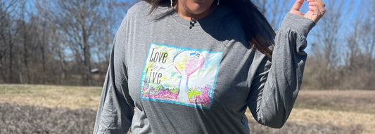 Love Where You Live - Water Tower - Long Sleeve Athletic Grey Triblend Tee