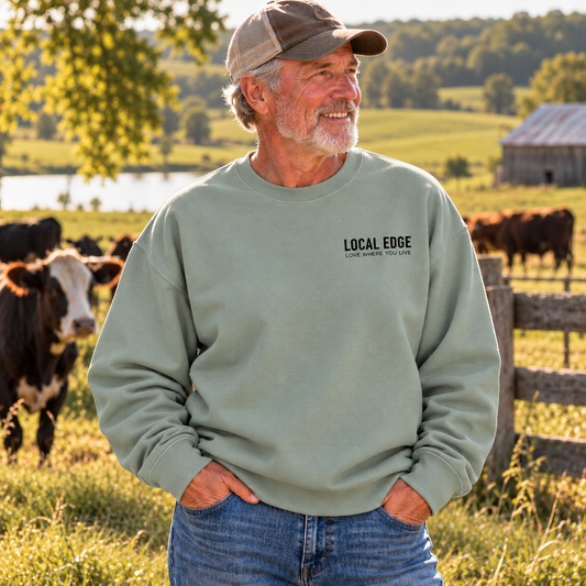 Front of FARMILY Sage crewneck sweatshirt