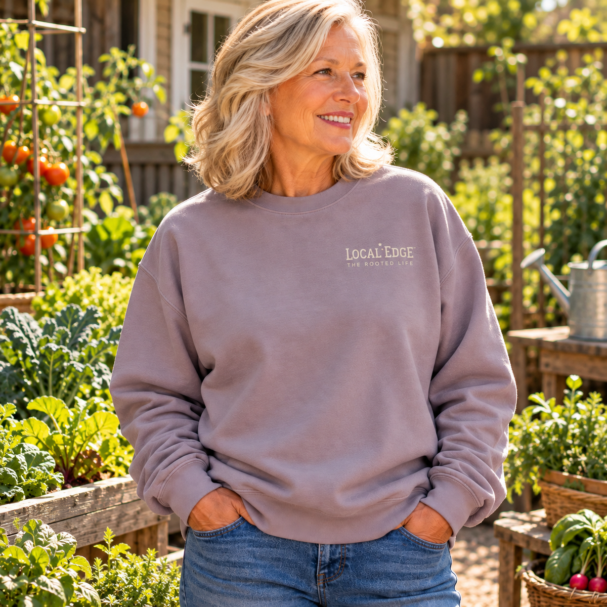 Front of LIVE DEEPER Paragon crewneck sweatshirt